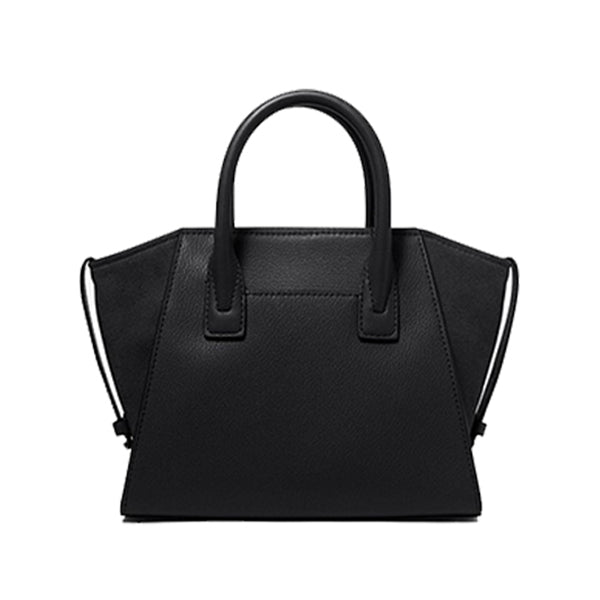 Avril Small Leather Top-Zip Satchel (Black)