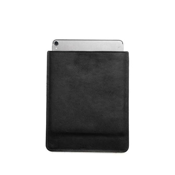 Black Leather iPad Sleeve Vertical