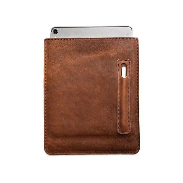 Leather iPad Sleeve Vertical Whiskey