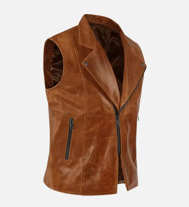 Men's Riders Edge Brown Leather Vest