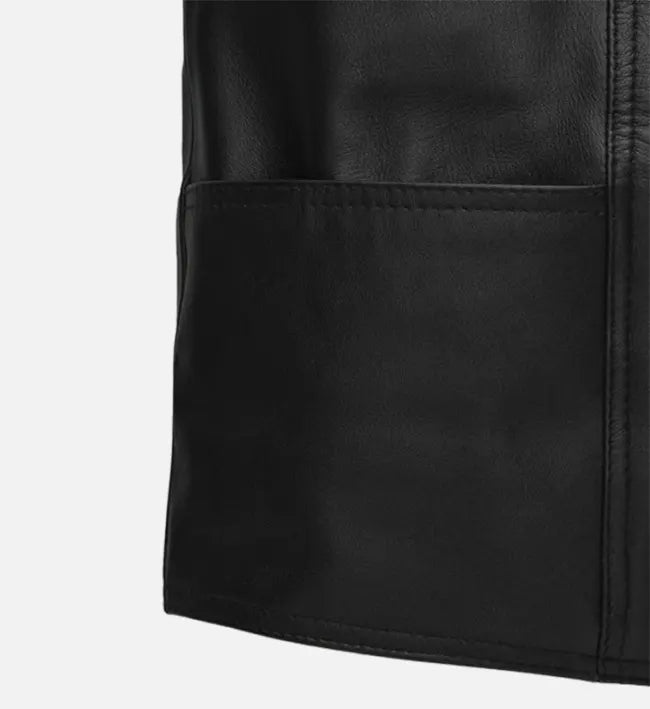 Men's Black Leather Vest