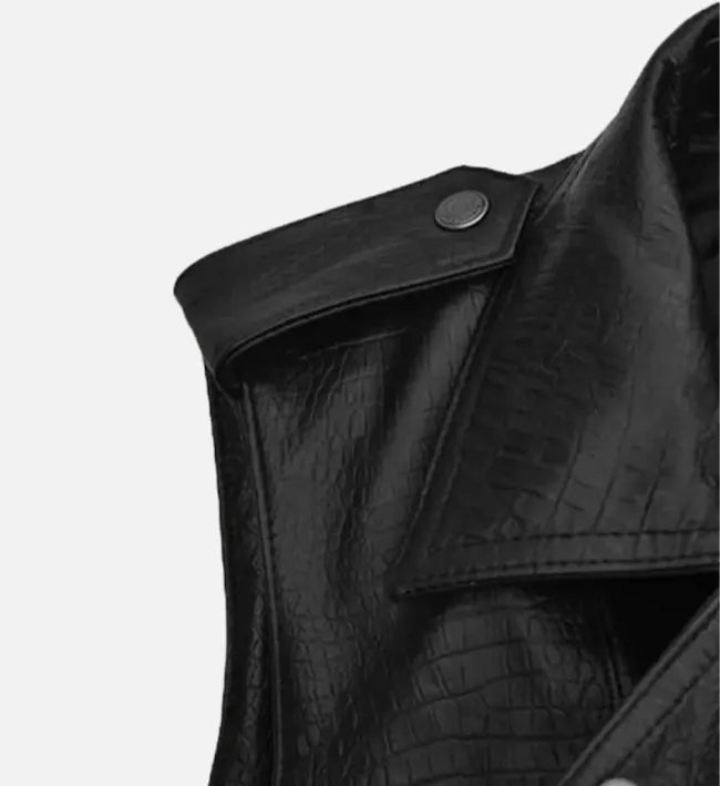 Men's Steel Crest Leather Biker Vest
