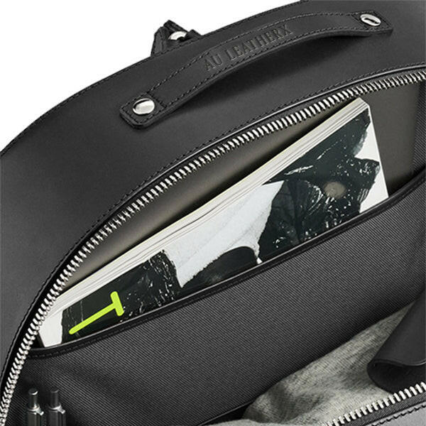 AU Black Leather Backpack