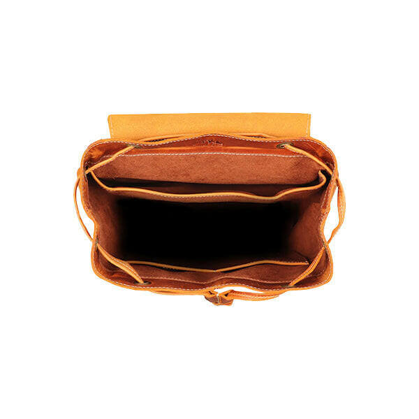AU LeatherX Camel Brown Leather Backpack