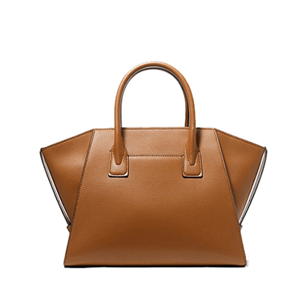 Avril Large Leather Top-Zip Satchel Luggage