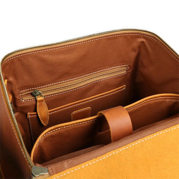 Camel Brown Leather Backpack