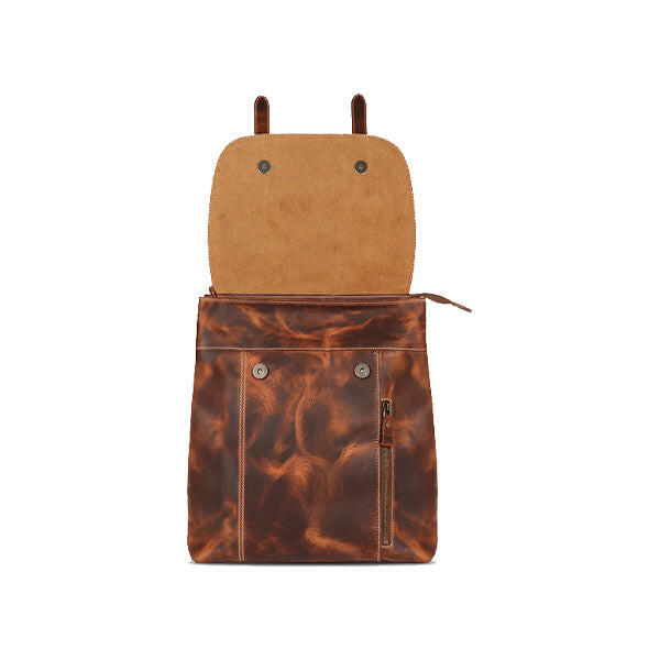 Casual Tan Leather Backpack