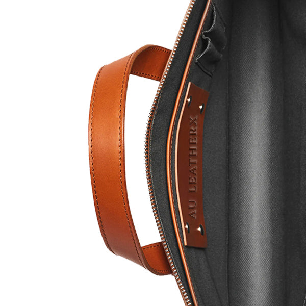 Elysian Echo Cognac Leather Briefcase