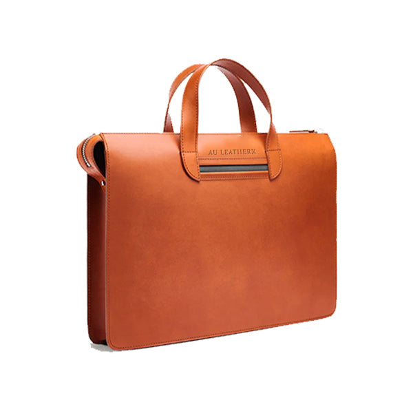 Elysian Echo Cognac Leather Briefcase