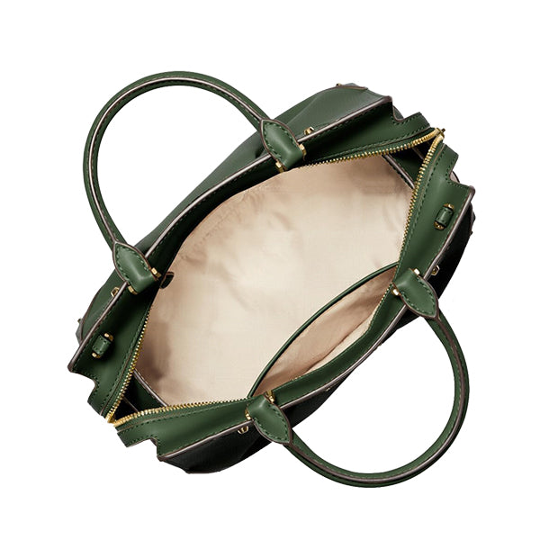 Enzo Medium Leather Satchel (Green)