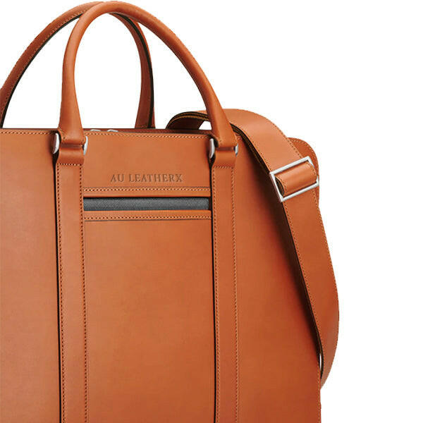 Executive Edge Cognac Leather Briefcase