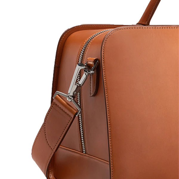 Executive Edge Cognac Leather Weekend/Travel Bag