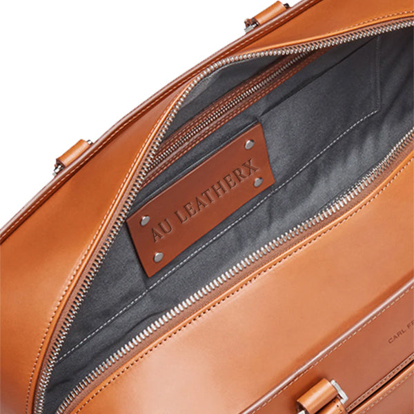 Executive Edge Cognac Leather Weekend/Travel Bag