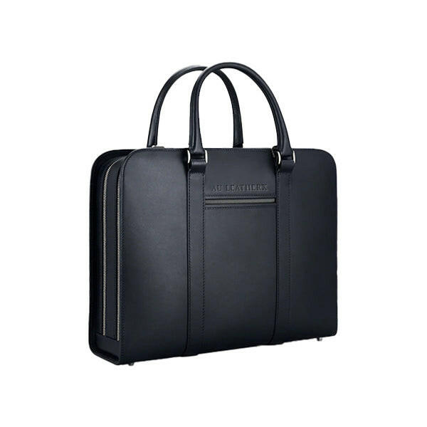 Executive Edge Double Zipper Blue Leather Briefcase