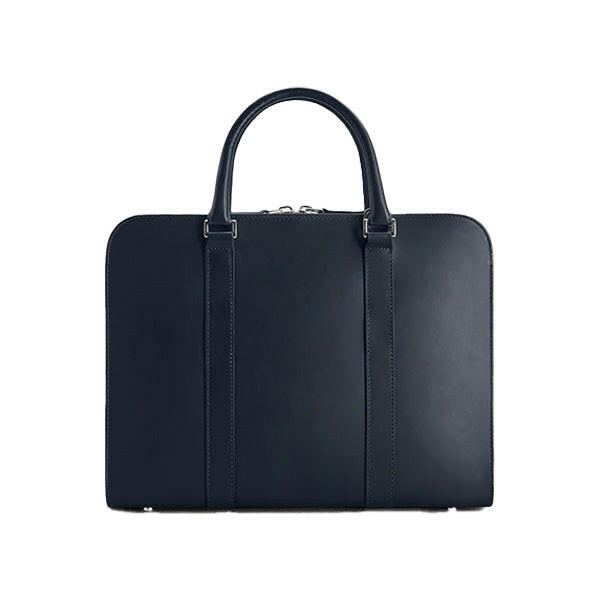 Executive Edge Single Zipper Blue Leather Briefcase