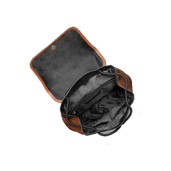 Hudson Pebbled Brown Leather Utility Backpack