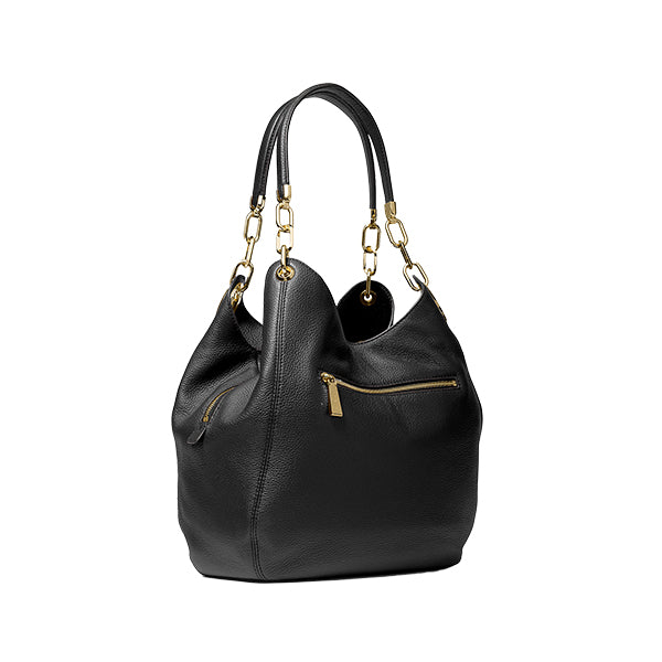 Lillie Large Logo Shoulder Bag (Black)