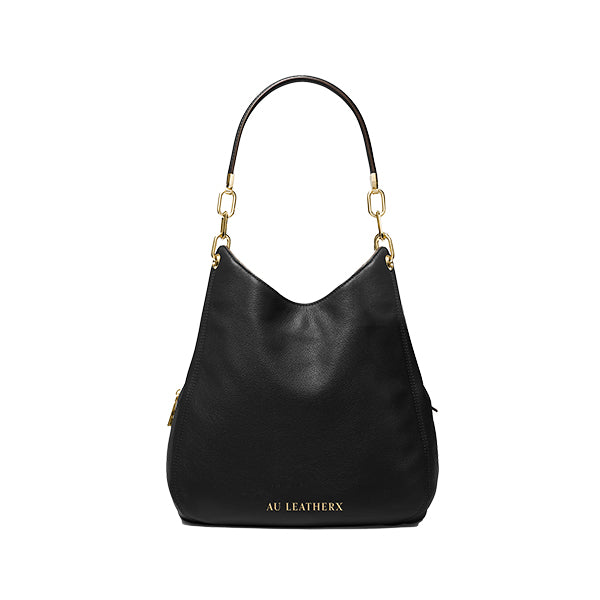 Lillie Large Logo Shoulder Bag (Black)