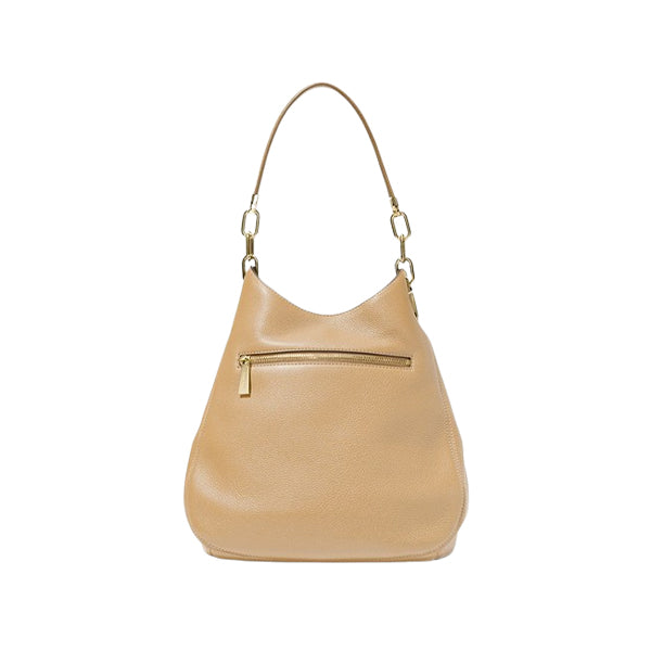 Lillie Large Logo Shoulder Bag (Camel)