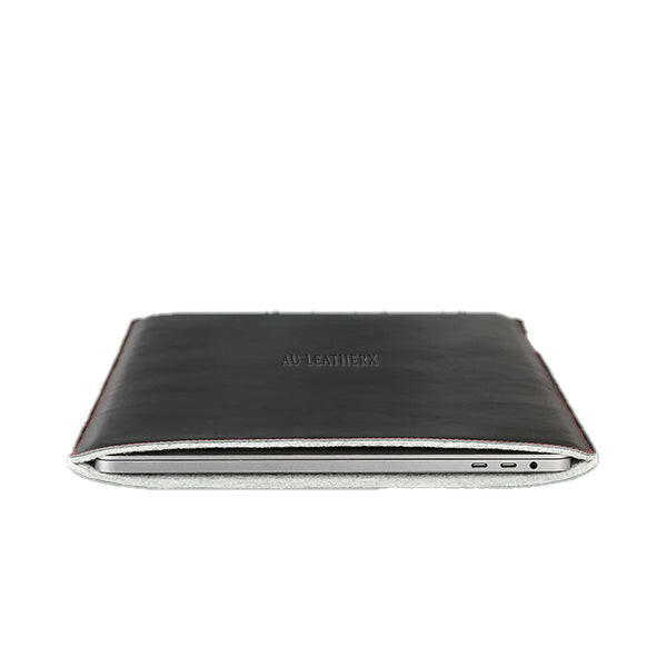 MacBook Black Leather Sleeve