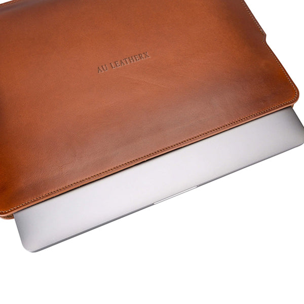 MacBook Burnished Tan Leather Sleeve