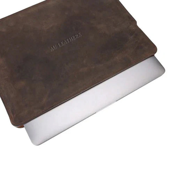 MacBook Distressed Coffee Leather Sleeve
