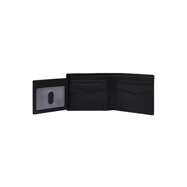 Men's Black Bifold Wallet with Flip ID