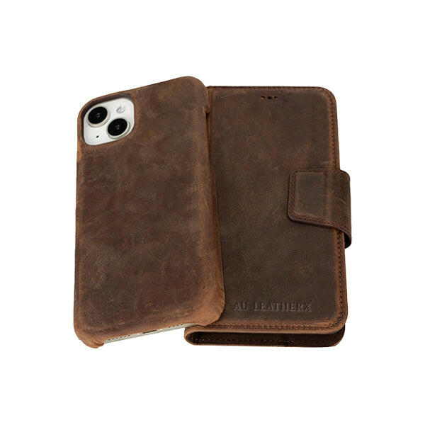 iPhone Wallet Case Distressed Coffee