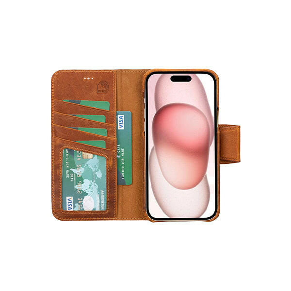 iPhone Wallet Case Golden Brown