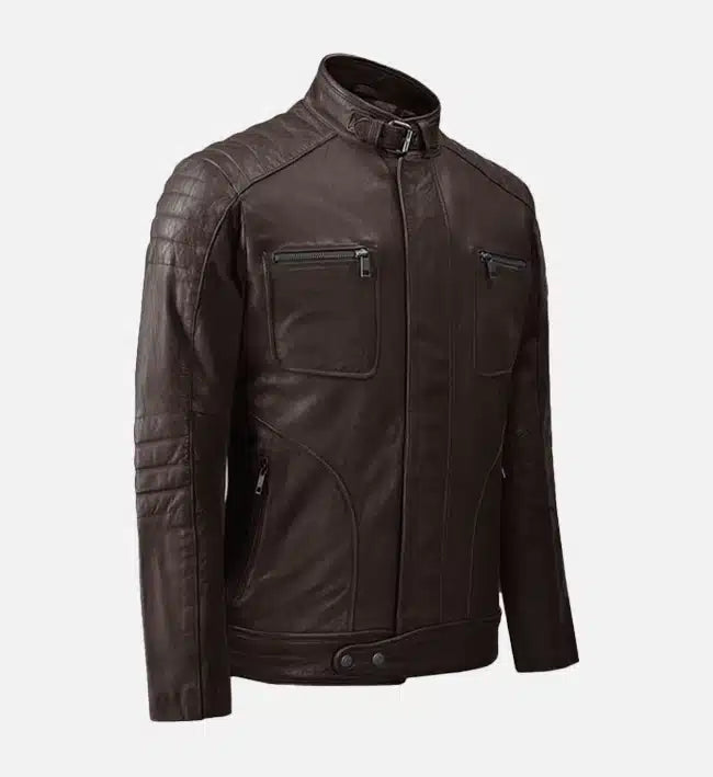 Men's Moto Brown Biker Leather Jacket