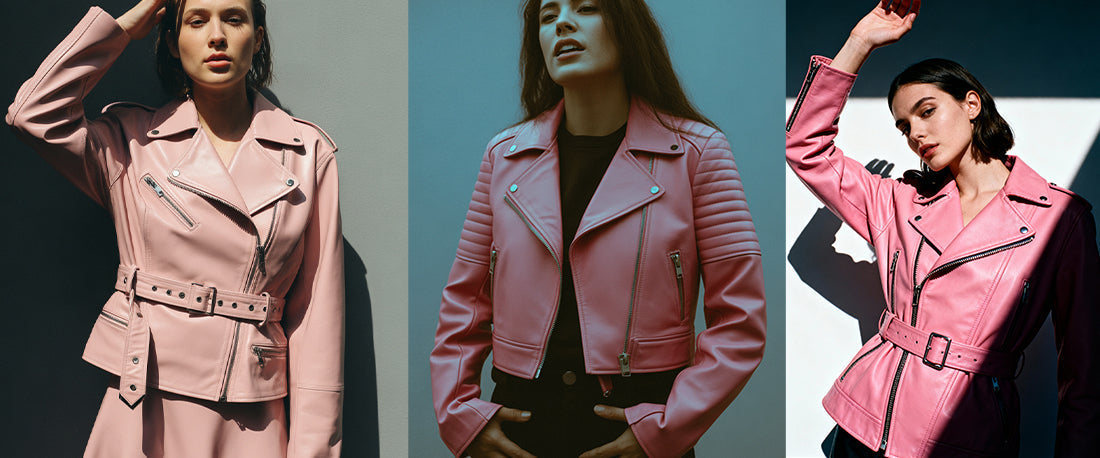 Women’s Outfit Ideas for Pink Leather Jackets