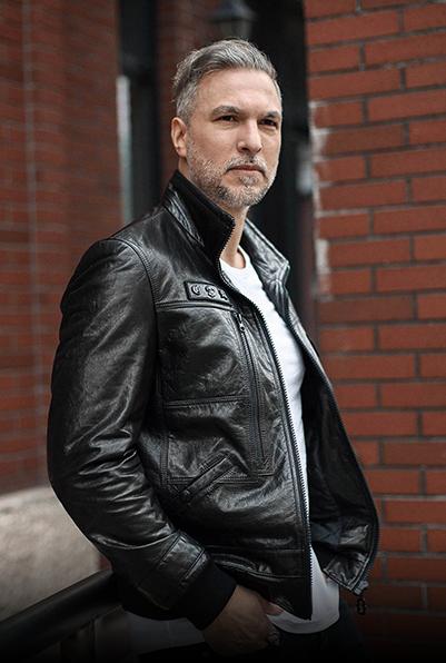 Men Black leather jacket - AuLeatherX