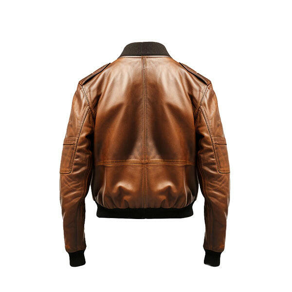Men's Distressed Brown Bomber Vintage Leather Jacket