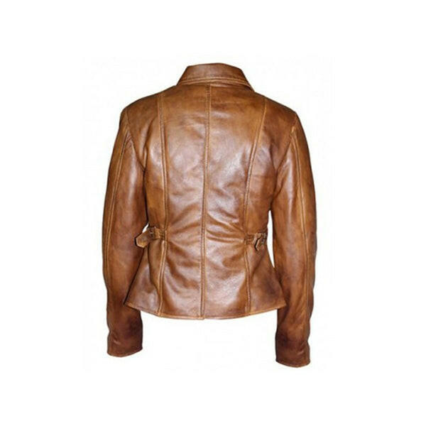 Ricki in Gigli Brown Leather Jacket