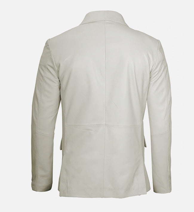 Men's Off White Blazer Real Leather Jacket