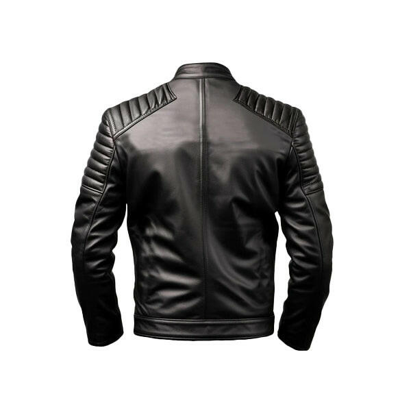Men's Harvey Black Cafe Racer Leather Jacket - AU LeatherX