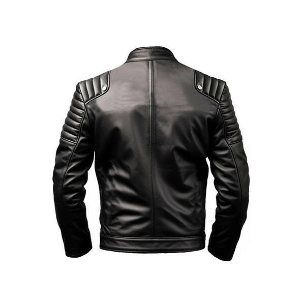 Men's Sportage Black & White Cafe Racer Leather Jacket