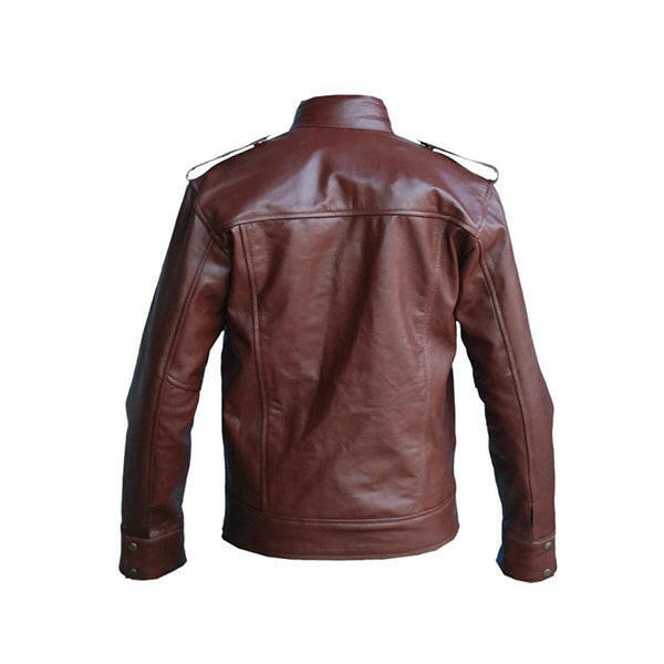 Men Reddish Brown Genuine Leather Jacket - AU LeatherX