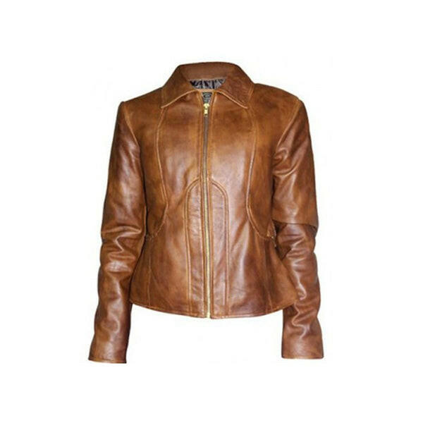 Ricki in Gigli Brown Leather Jacket
