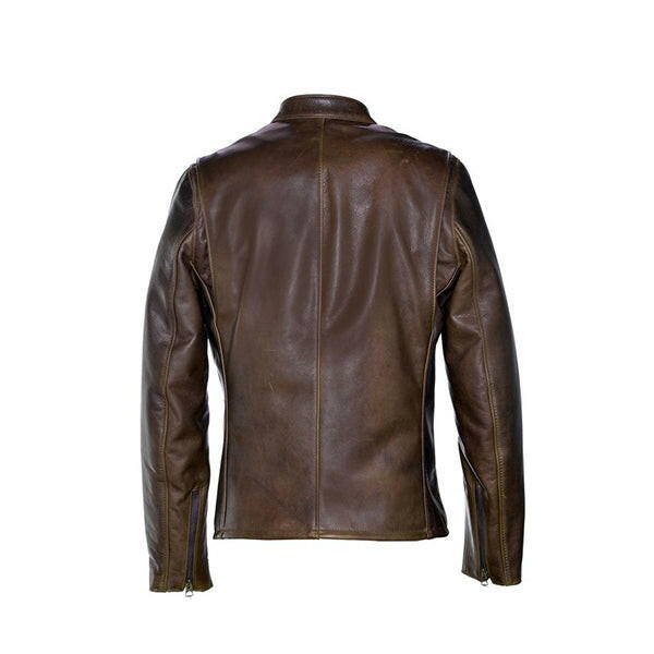 Men's Brown Distress Cafe Racer Leather jacket - AU LeatherX
