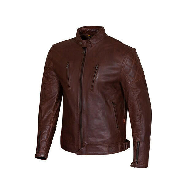 Men's Armored Brown Leather Jacket - AU LeatherX