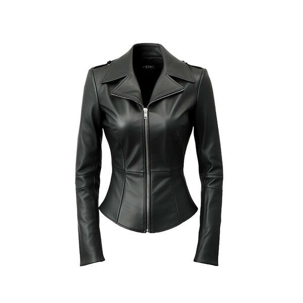 Women's Black Asymmetrical Leather Jacket