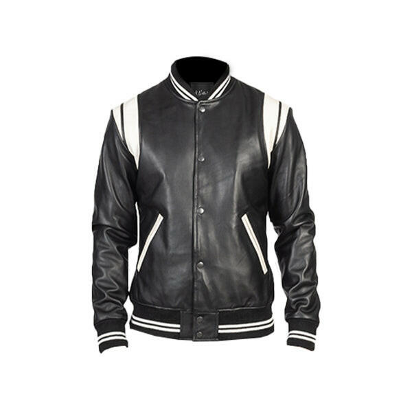 Men's Black Varsity Leather Jacket