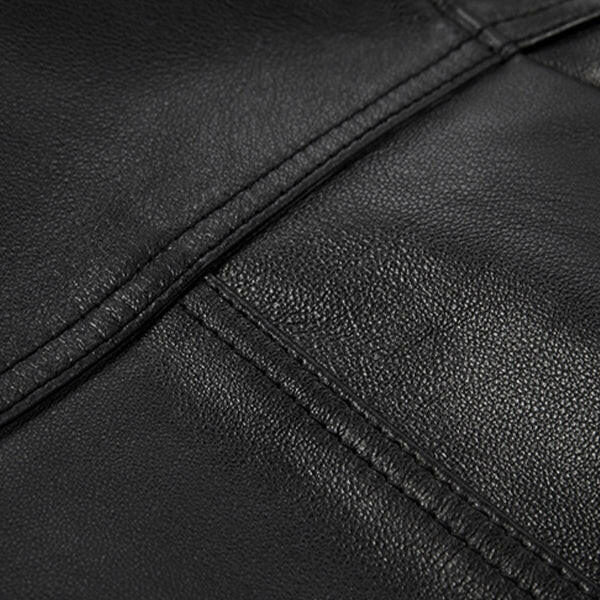 Men's Jacket Leather Classic Zip-Up Long Sleeve Casual