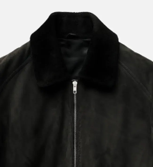 Men's Black Suede Leather Jacket