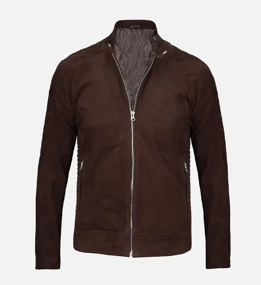 Men's Classic Dark Brown Suede Jacket