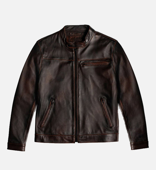 Men's Roadster Black Coffee Leather Jacket