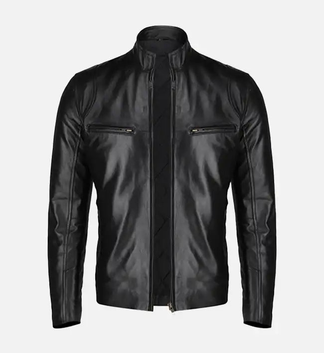 Men’s Slim Fit Black Leather Jacket