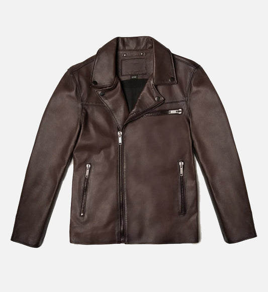 Men's Brown Motorcycle Leather Jacket