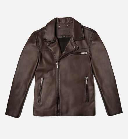 Men's Brown Motorcycle Leather Jacket